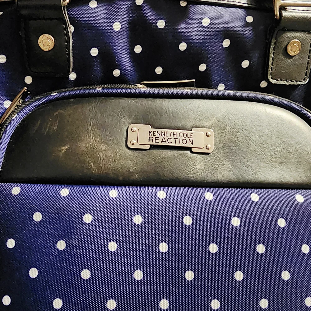 Polka Dot Tote Bag - Navy and Black - Picture 7 of 7